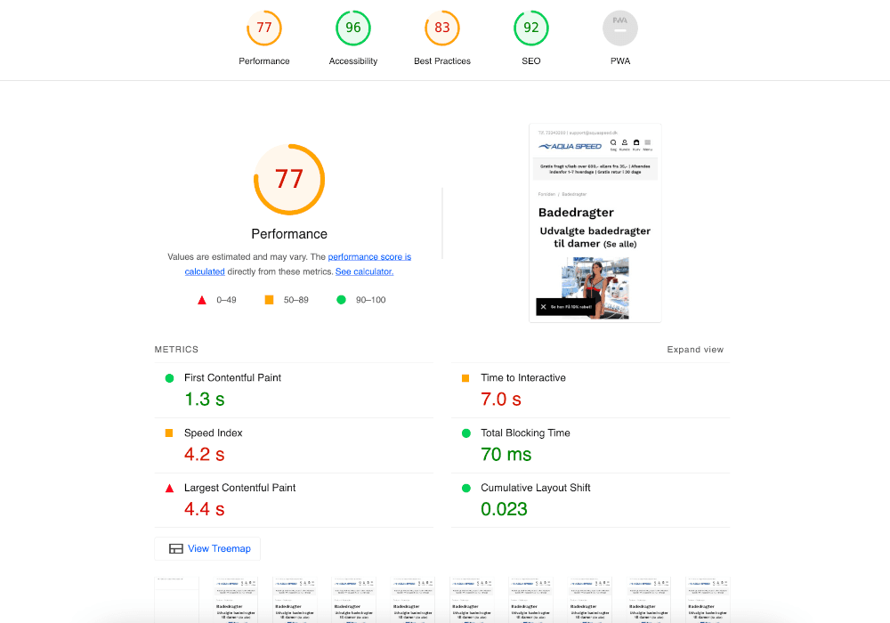Category Mobile after Optimization