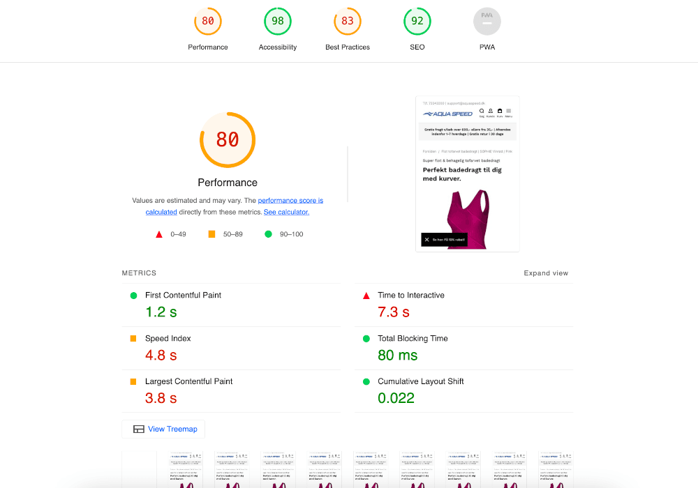 Product Mobile after Optimization