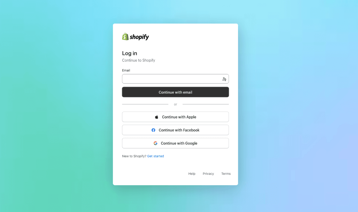 Access your Shopify admin
