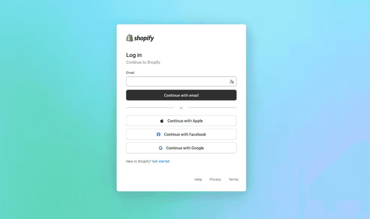 Access your Shopify admin