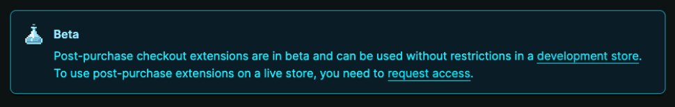 Post-purchase checkout extensions — beta version