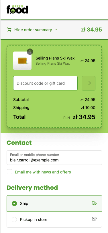 customizing checkout