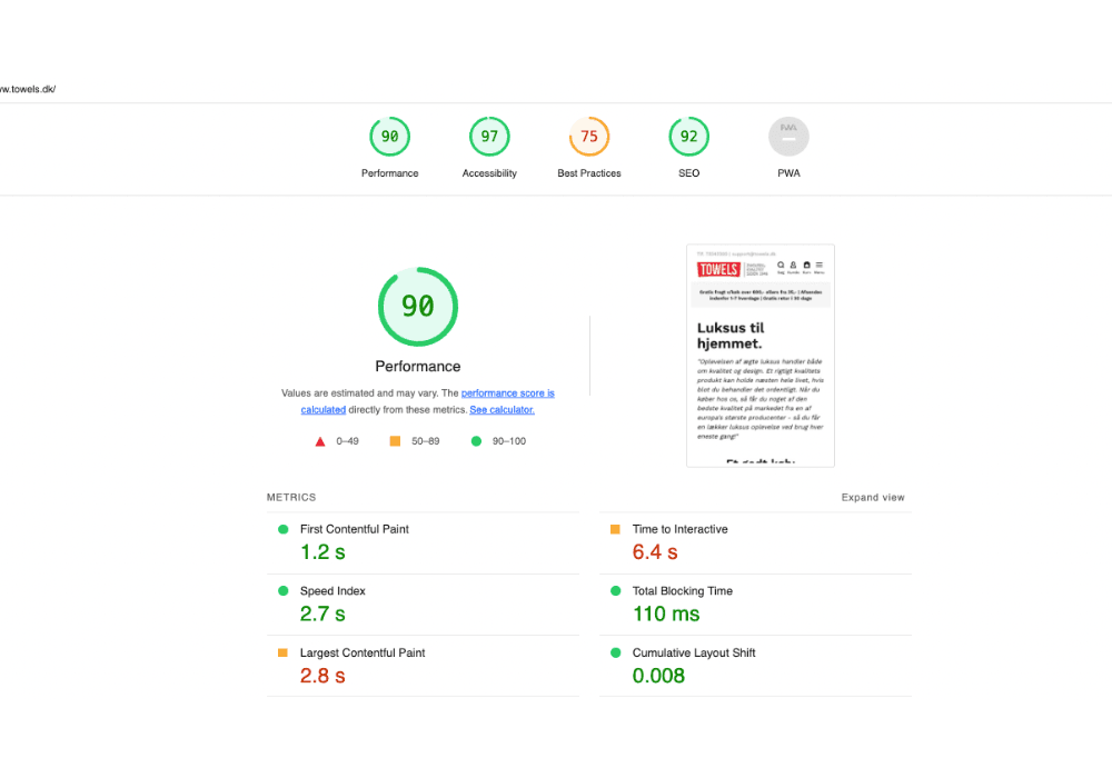 Home Mobile after Optimization