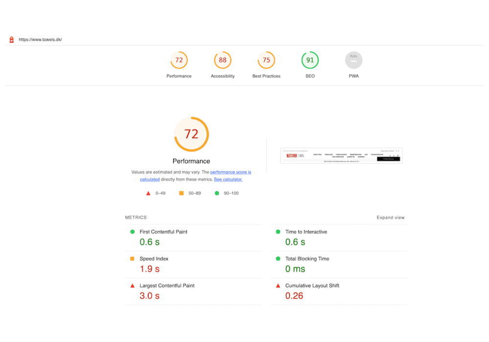 Home desktop Before Optimization
