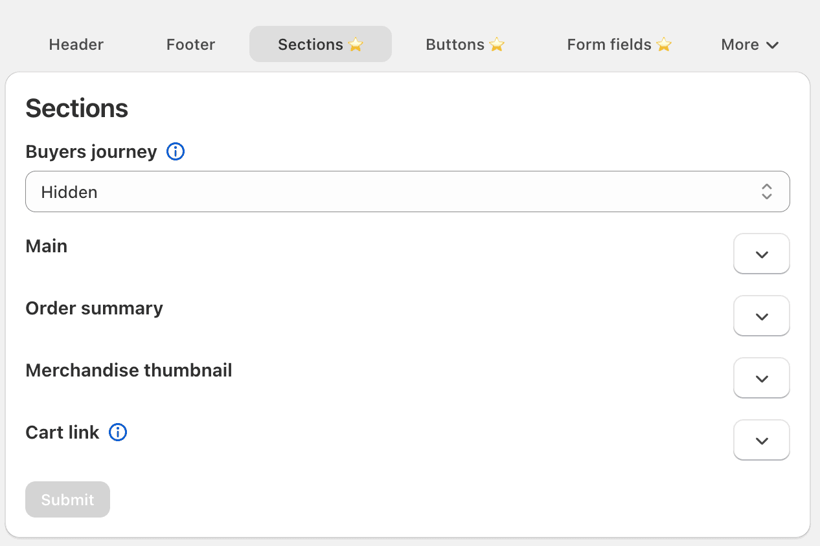 customize checkout